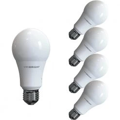 60-Watt Equivalent A19 E26 Base LED Light Bulbs in Cool White, 4000K (4-Pack) by Viribright