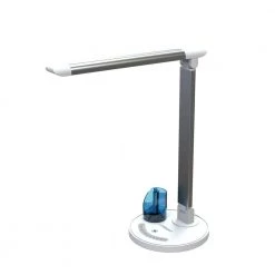 16 in. White and Silver LED Desk Lamp with Color Temperature Changing and Dimming by Viribright
