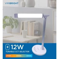 16 in. White and Silver LED Desk Lamp with Color Temperature Changing and Dimming by Viribright -KOHLER Sale Store white and silver viribright desk lamps 850071 76 1000