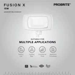 100-Watt Equivalent Integrated LED White 5 Color Tunable Residential Wall Pack Light, 2700K to 5000K by PROBRITE -KOHLER Sale Store white probrite flood lights fsnx15 5cct wh 1d 1000