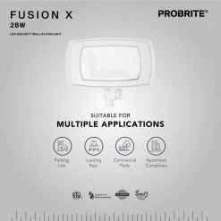 200-Watt Equivalent Integrated LED White Outdoor 5 Color Tunable Residential Wall Pack Light, 2700K to 5000K by PROBRITE -KOHLER Sale Store white probrite flood lights fsnx28 5cct wh 1d 1000