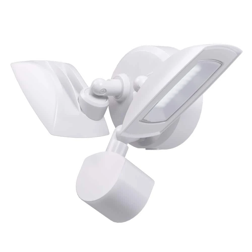 200-Watt Equivalent White Outdoor Integrated LED Flood Light, Twin Head Motion-Activated Flood Light 3000 Lumens by PROBRITE 1 200-Watt Equivalent White Outdoor Integrated LED Flood Light, Twin Head Motion-Activated Flood Light 3000 Lumens by PROBRITE