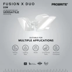 200-Watt-Equivalent White Outdoor Integrated LED Flood Light, 3000 Lumens, Twin Head Flood Light (2-Pack) by PROBRITE -KOHLER Sale Store white probrite flood lights fsxd30 pc 4k wh 2pk 1d 1000