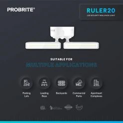 150-Watt Equivalent 180-Degree White Motion Activated Outdoor Integrated LED Thin Flood Light, 2700K-5000K by PROBRITE -KOHLER Sale Store white probrite flood lights rul20 5cct ms wh 1d 1000