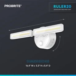 150-Watt Equivalent 180-Degree White Motion Activated Outdoor Integrated LED Thin Flood Light, 2700K-5000K by PROBRITE -KOHLER Sale Store white probrite flood lights rul20 5cct ms wh 66 1000