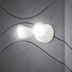 Stellar 150-Watt Equivalent White Outdoor Integrated LED, 2250 Lumens Twin Head 5 CCT Tunable Security Light by PROBRITE -KOHLER Sale Store white probrite flood lights stlr22 pc 5cct wh 1f 1000