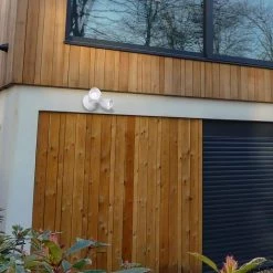 Stellar 150-Watt Equivalent White Outdoor Integrated LED, 2250 Lumens Twin Head 5 CCT Tunable Security Light by PROBRITE -KOHLER Sale Store white probrite flood lights stlr22 pc 5cct wh fa 1000