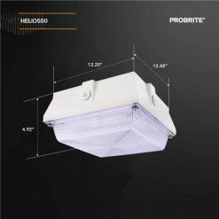 Helios 350-Watt Equivalent White Integrated Outdoor LED Light, 5200 Lumens, Ceiling/Canopy Security Lighting (2-Pack) by PROBRITE 11 Helios 350-Watt Equivalent White Integrated Outdoor LED Light, 5200 Lumens, Ceiling/Canopy Security Lighting (2-Pack) by PROBRITE -KOHLER Sale Store white probrite parking lot lights hel50 4k wh 2pk 40 1000