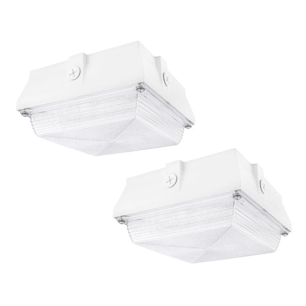 Helios 350-Watt Equivalent White Integrated Outdoor LED Light, 5200 Lumens, Ceiling/Canopy Security Lighting (2-Pack) by PROBRITE 1 Helios 350-Watt Equivalent White Integrated Outdoor LED Light, 5200 Lumens, Ceiling/Canopy Security Lighting (2-Pack) by PROBRITE