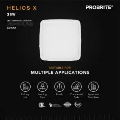 300-Watt Equivalent Integrated LED White Water Resistant Canopy Light, 4000K by PROBRITE -KOHLER Sale Store white probrite parking lot lights helx35 4k wh 1d 1000