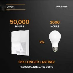 150-Watt Equivalent White Integrated Outdoor LED Wall Pack, 2500 Lumens, Dusk to Dawn Outdoor Security Light by PROBRITE 11 150-Watt Equivalent White Integrated Outdoor LED Wall Pack, 2500 Lumens, Dusk to Dawn Outdoor Security Light by PROBRITE -KOHLER Sale Store white probrite wall pack lights lyra20 pc 4k wh 2pk a0 1000
