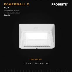 450-Watt Equivalent Integrated LED White Dusk to Dawn Commercial Refractor Wall Pack Light, 4000K by PROBRITE -KOHLER Sale Store white probrite wall pack lights prwx50 h pc 4k wh 66 1000