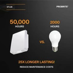 High-Output 200-Watt Equivalent White Integrated Outdoor LED Wall Pack, 3000 Lumens, Outdoor Security Lighting by PROBRITE -KOHLER Sale Store white probrite wall pack lights stl28 4k wh a0 1000