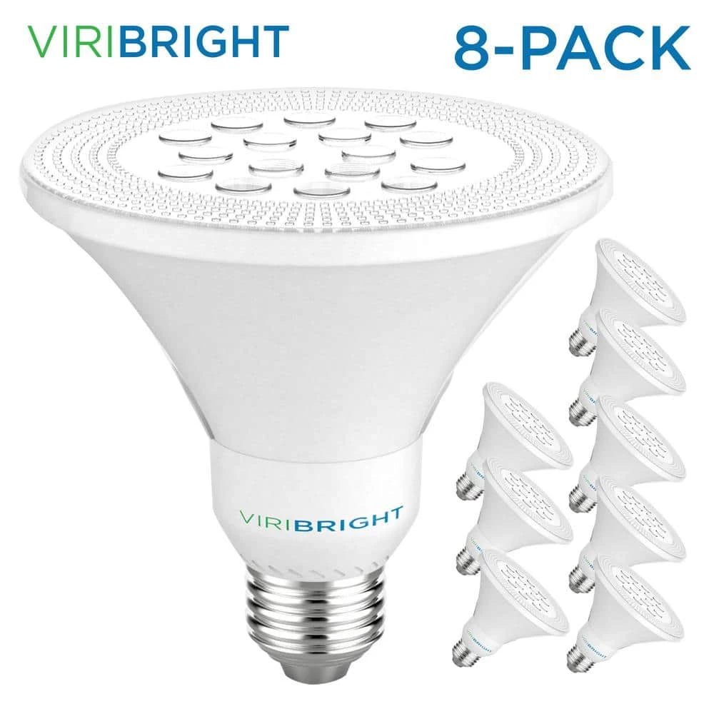 75-Watt Equivalent PAR30 Dimmable Short Neck Indoor LED Flood Light Bulb Warm White (8-Pack) by Viribright 1 75-Watt Equivalent PAR30 Dimmable Short Neck Indoor LED Flood Light Bulb Warm White (8-Pack) by Viribright