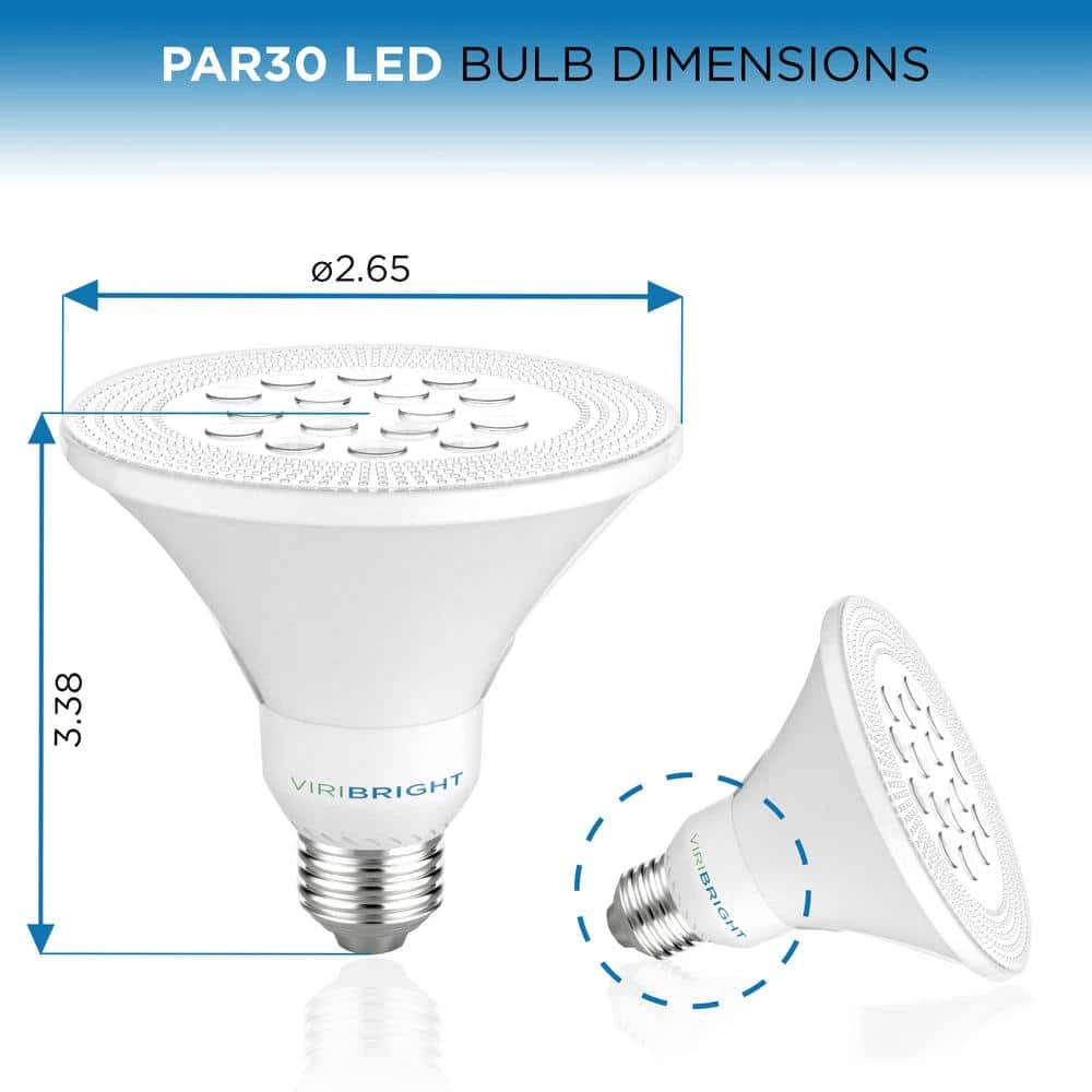 75-Watt Equivalent PAR30 Dimmable Short Neck Indoor LED Flood Light Bulb Warm White (8-Pack) by Viribright 3 75-Watt Equivalent PAR30 Dimmable Short Neck Indoor LED Flood Light Bulb Warm White (8-Pack) by Viribright - Image 3
