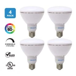 65-Watt Equivalent (6000K) BR30 Dimmable 90+ CRI Flood LED Light Bulb, Daylight (4-Pack) by Viribright -KOHLER Sale Store white viribright led light bulbs 754696 4 44 1000