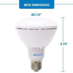 65-Watt Equivalent (6000K) BR30 Dimmable 90+ CRI Flood LED Light Bulb, Daylight (4-Pack) by Viribright -KOHLER Sale Store white viribright led light bulbs 754696 4 4f 1000